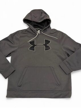 Under Armour grey storm fleece big logo hoodie sweater